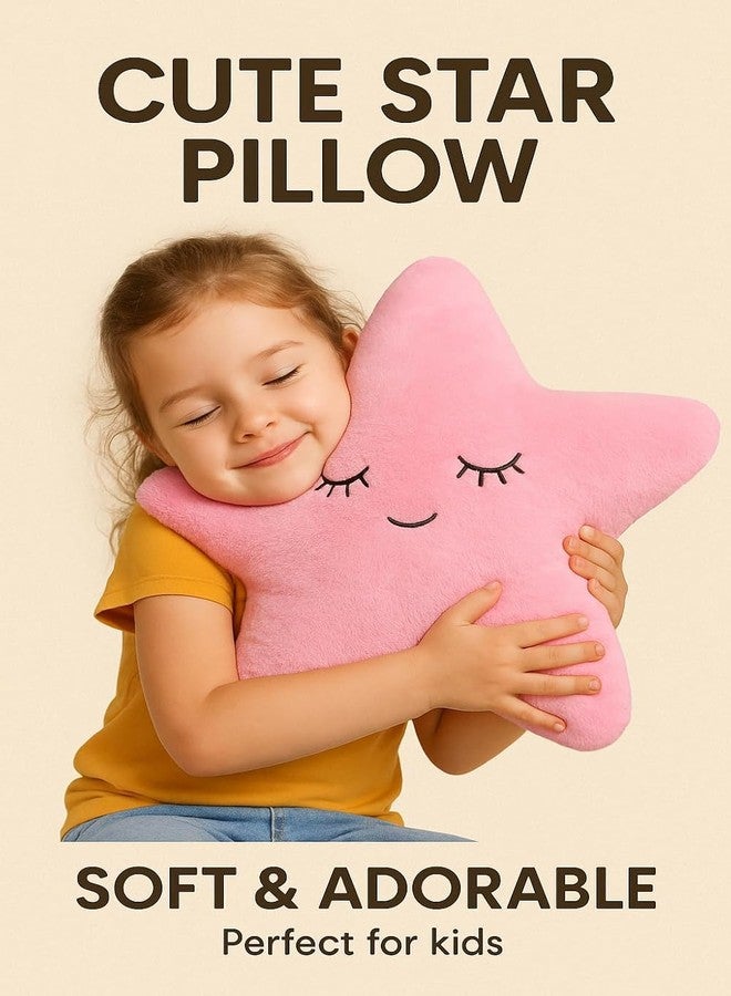 HAPPY BRO Soft Star Shaped Pillow - Pink Color | Decorative Plush Cushion for Kids, Bedroom & Living Room - Image 4